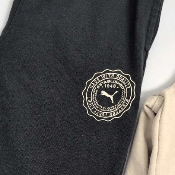 Set 3 Puma Kids Sweatpants - Black, Gray, and Cream Used Play Joggers - Picture 3 of 8